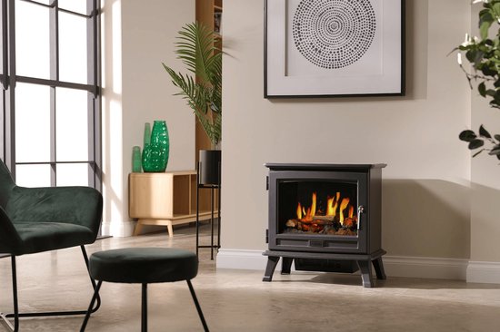 Realistische elektrische haard mét verwarming Realistische elektrische haard mét verwarming