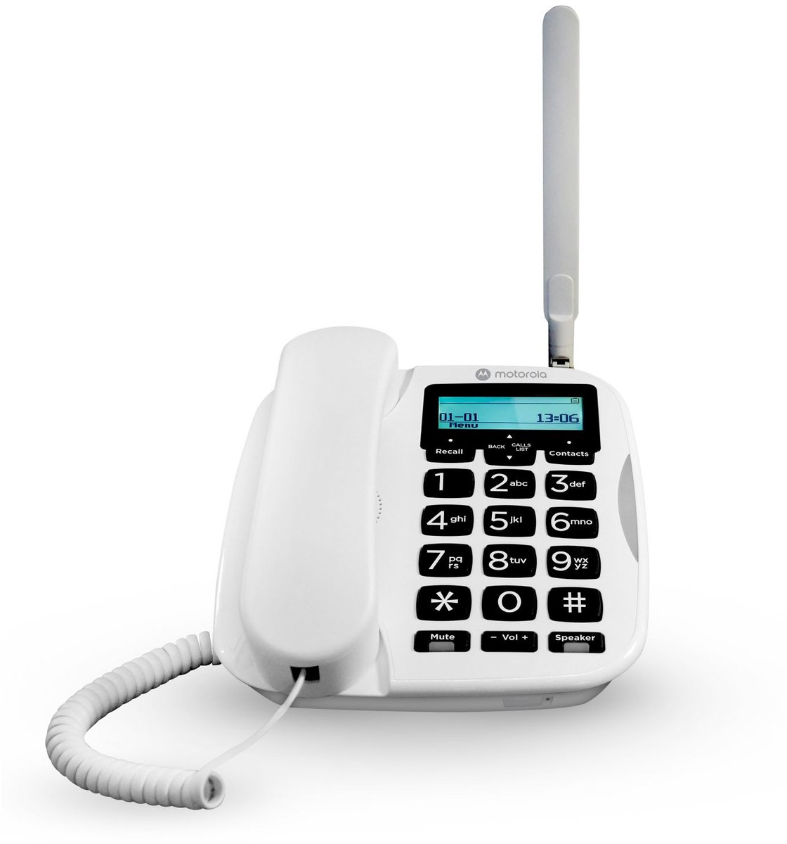 Motorola Voice - FW500 vaste telefoon met simkaart en vaste lijn – 4G LTE noodback-up, tot 8 uur batterijduur, noodtelefoon bij stroomuitval, grote toetsen