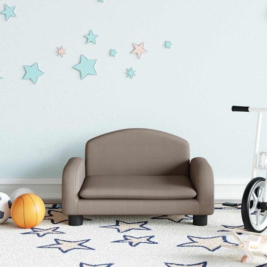 vidaXL - Kinderbank - 50x40x30 - cm - stof - taupe — afbeelding 2