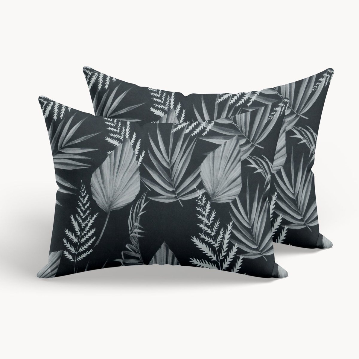 HappyBed Black leaves kussensloop set 2 stuks - 80x80 cm - 100% Microvezel - Ultieme slaapcomfort