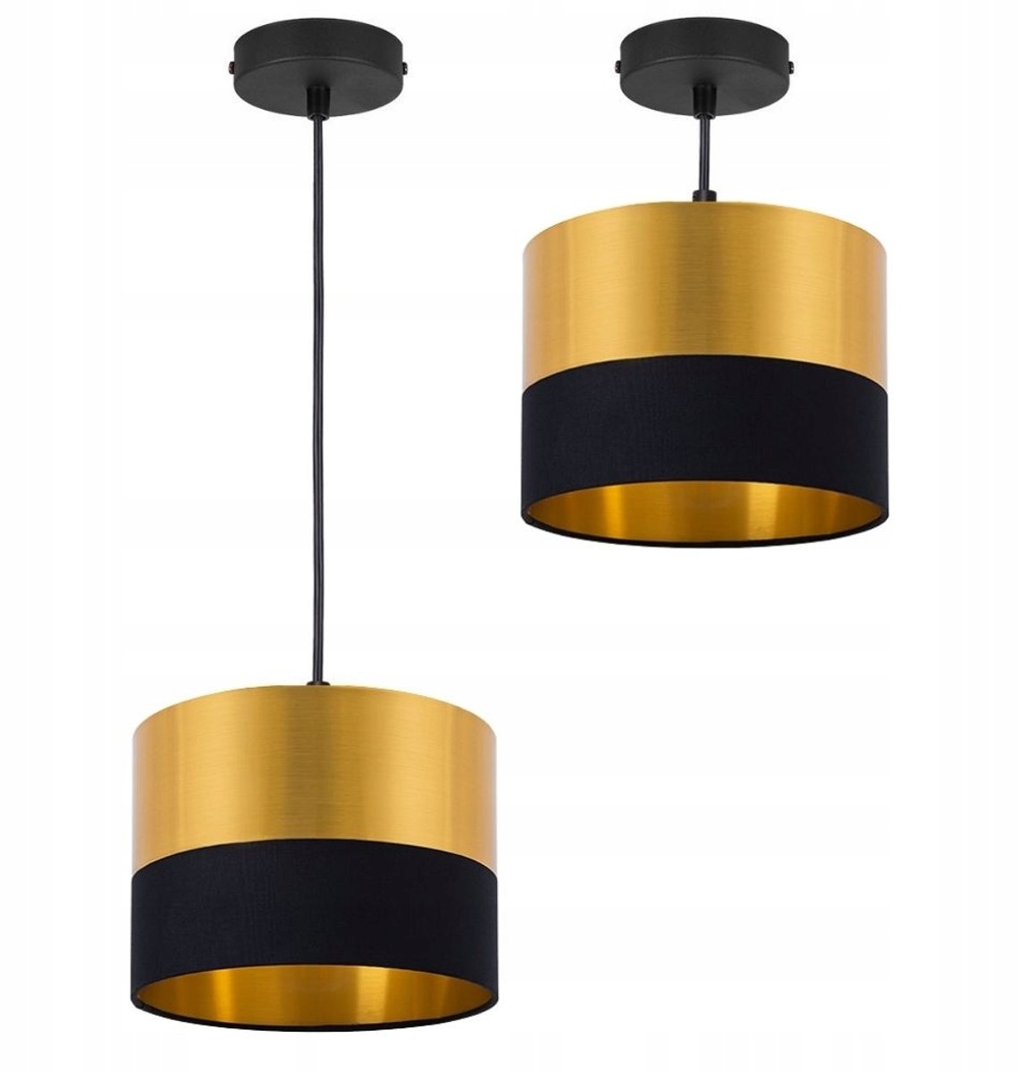 Gouden Plafondlamp met Stoffen Kap - E27 Fitting