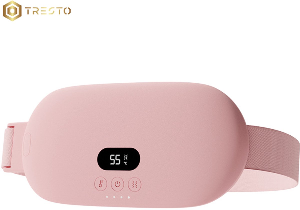 TRESTO - Draadloze Menstruatiegordel – Verwarmde Massageband tegen Menstruatiepijn – Oplaadbaar Warmte Massageband - Massageband - Menstruatie verlichting - Rugmassage
