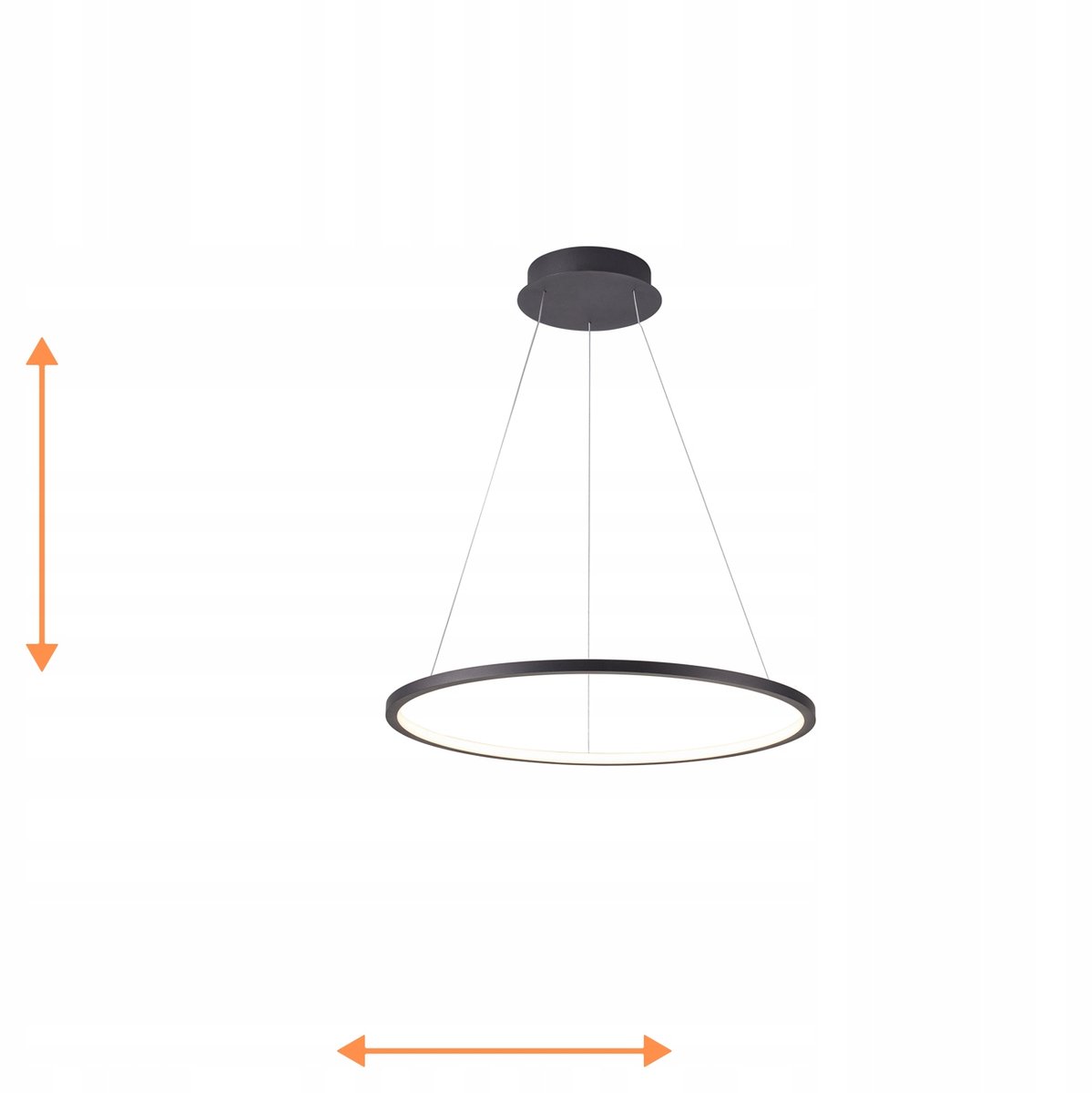 LED Hanglamp Zwart Ring 40cm Modern Vinola 24W 3000K