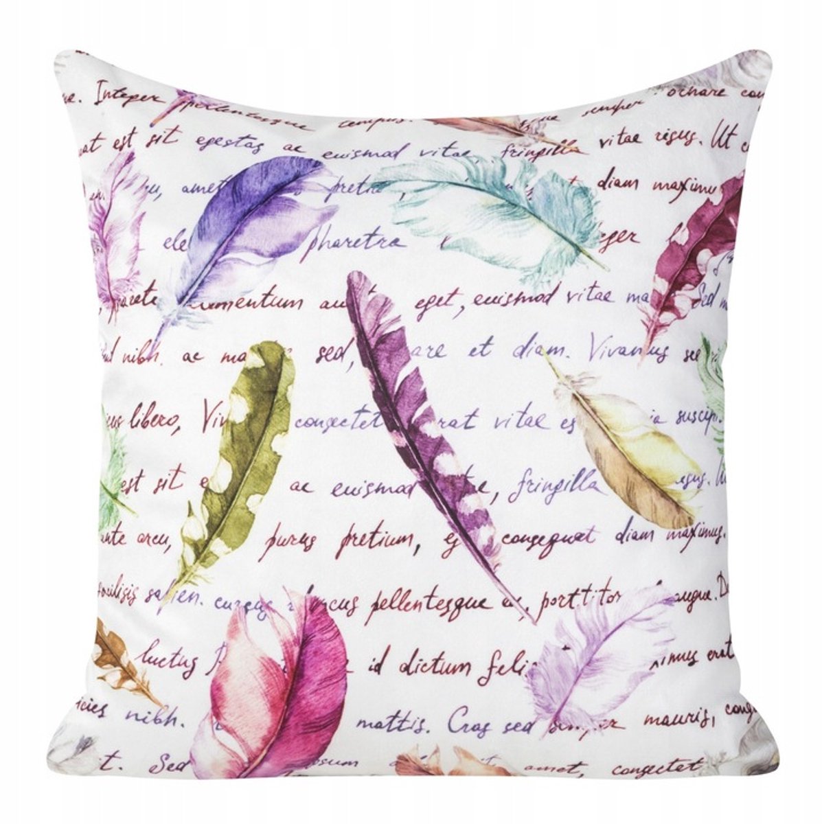 Decoratieve Kussenhoes Freya 45x45cm - Boho Stijl met Kleurrijke Veren