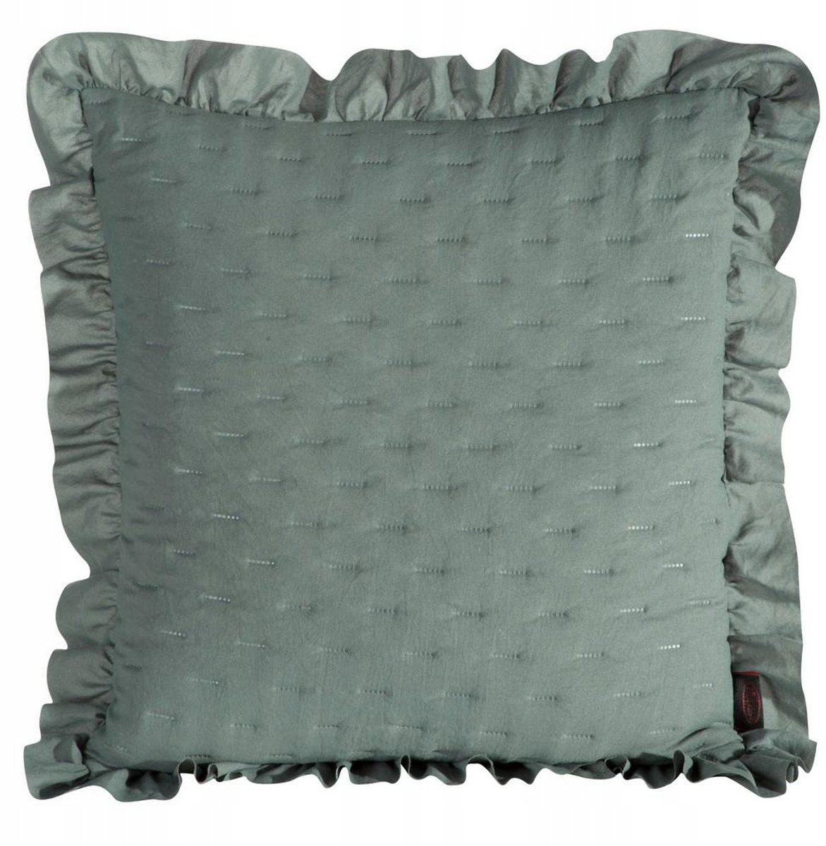 Decoratieve kussensloop 45x45 cm, mintgroen met ruche