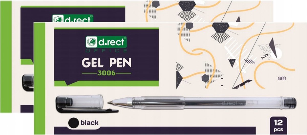 D.Rect Gelpen 0.5mm Zwart - Set van 24