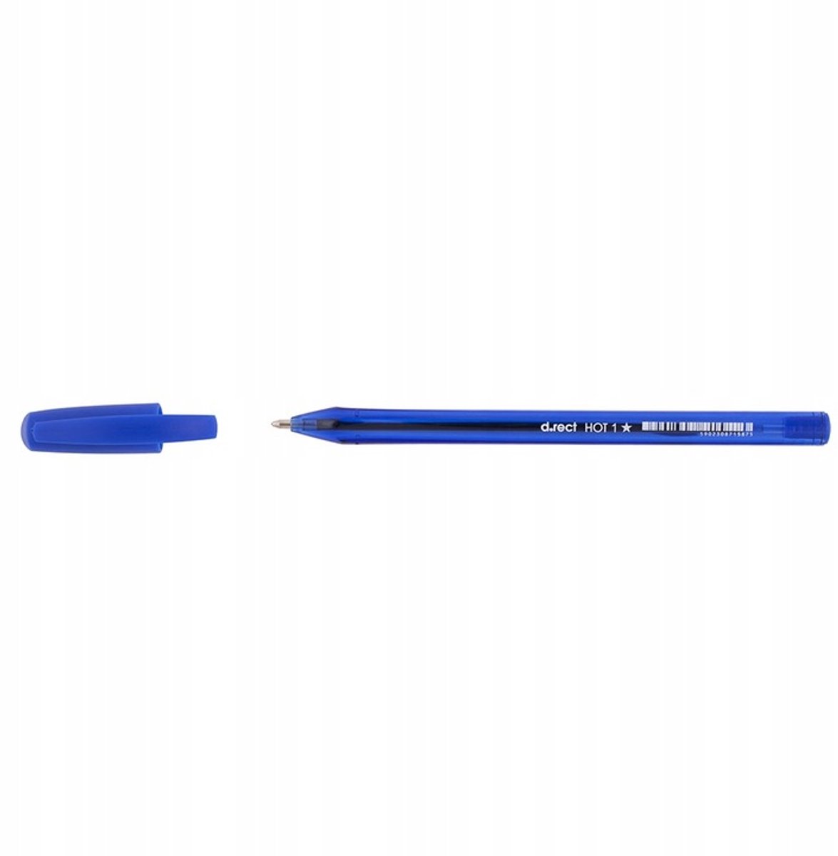D.rect HOT1 Blauwe Balpen, Ergonomisch, Vloeiende Inkt, 1mm Punt