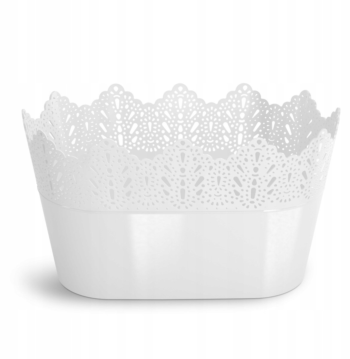 Ovale Witte Plastic Pot - 27cm