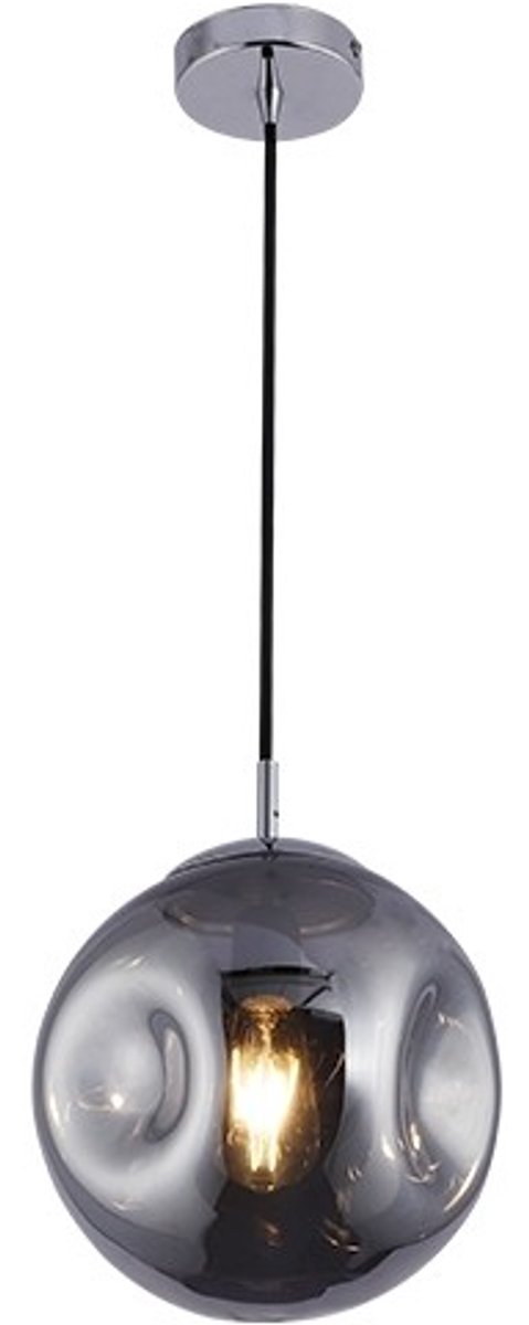 Rokerige Zwarte Hanglamp met Gedimd Glas - Modern Design
