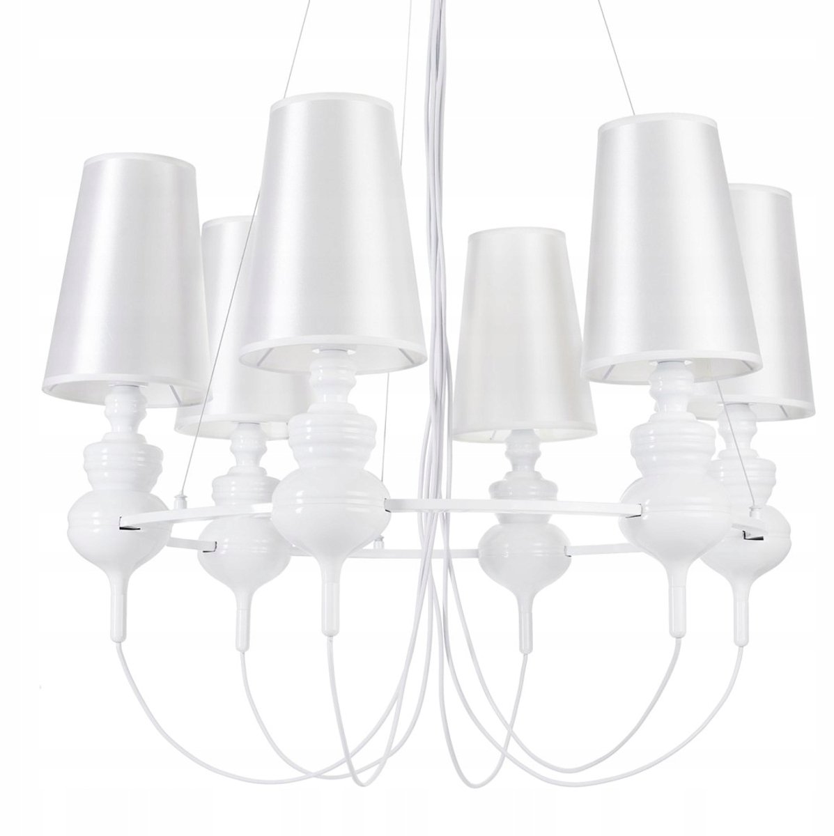 Luxe QUEEN-6 hanglamp wit, 6xE27, 82cm breed