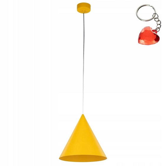 Lux.pro Design Hanglamp Loughborough – E27, Wit-beige-geel, Stof En Kunststof, 70 Cm Hoog, Kap 15x30 Cm, Zonder Lichtbron
