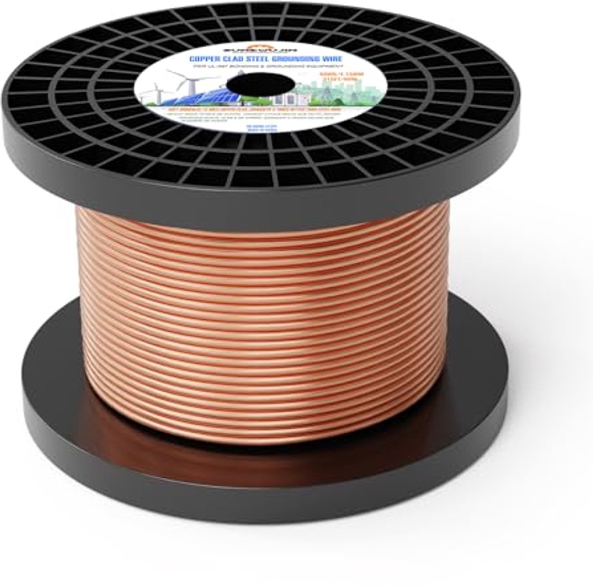 Gronddraad Koper Staal - Aardkabel - Elektrische Constructie - UL-467 Gecertificeerd - 96 Meter - Zilver
