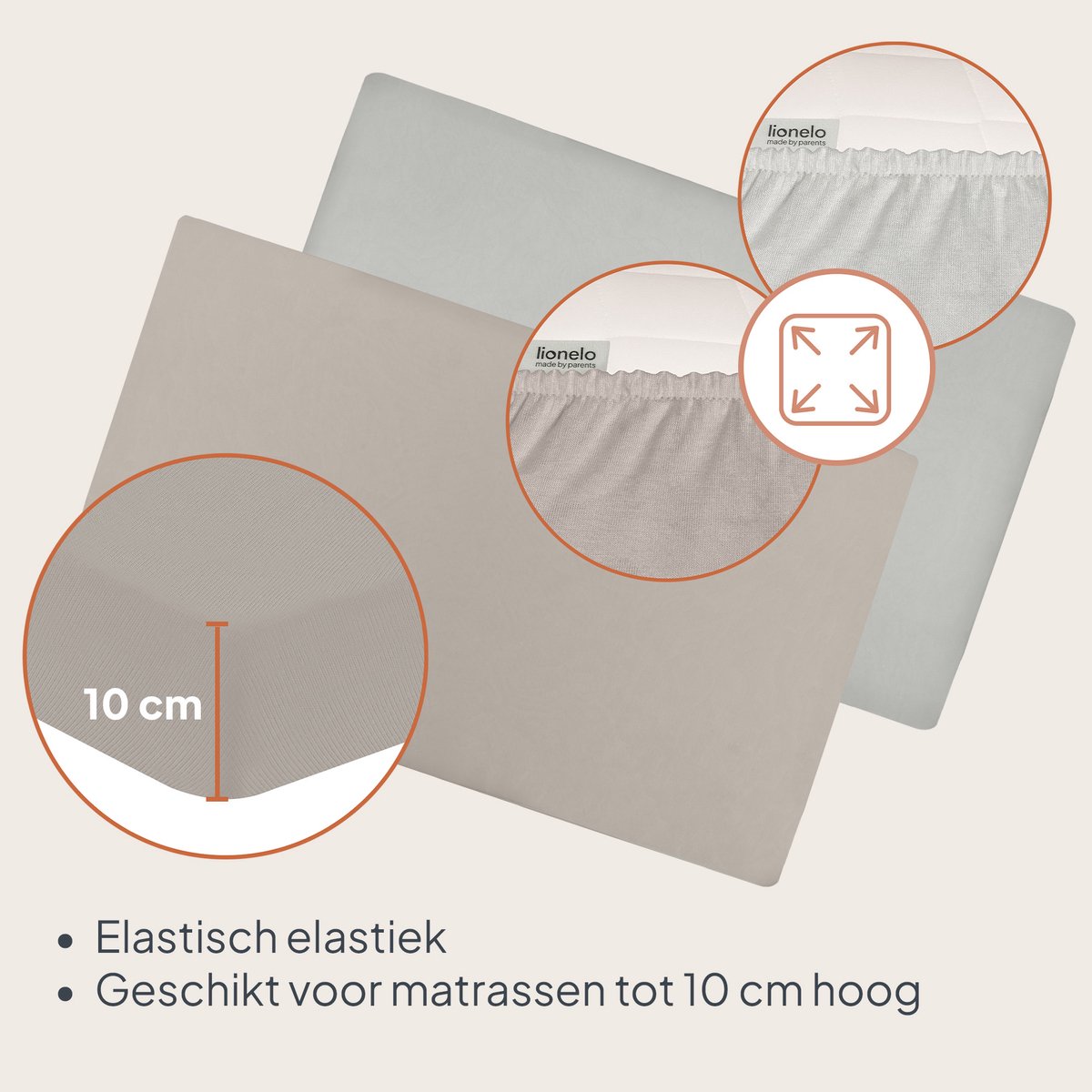 LIONELO Bamboe Hoeslaken Babybed 118x60 cm Set van 2 – voor