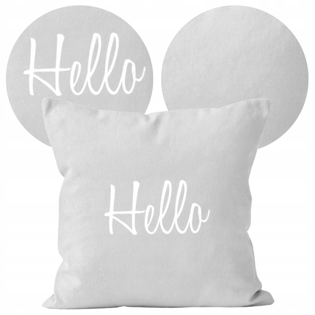 JESS Sierkussensloop 40x40 cm Katoen met het opschrift "Hello" Grijs