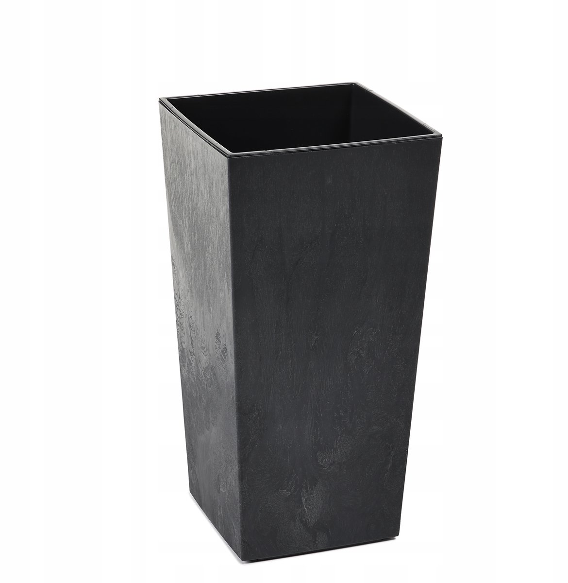 Plantenbak FINEZJA 40x40x75cm Zwart Beton met Inzetstuk