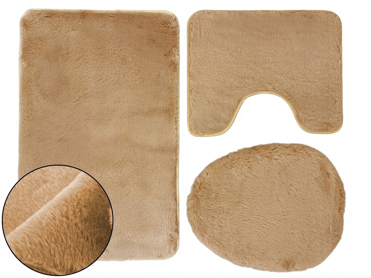 Lombok Antislip Badkamermat Set 3 Delig Zacht Beige