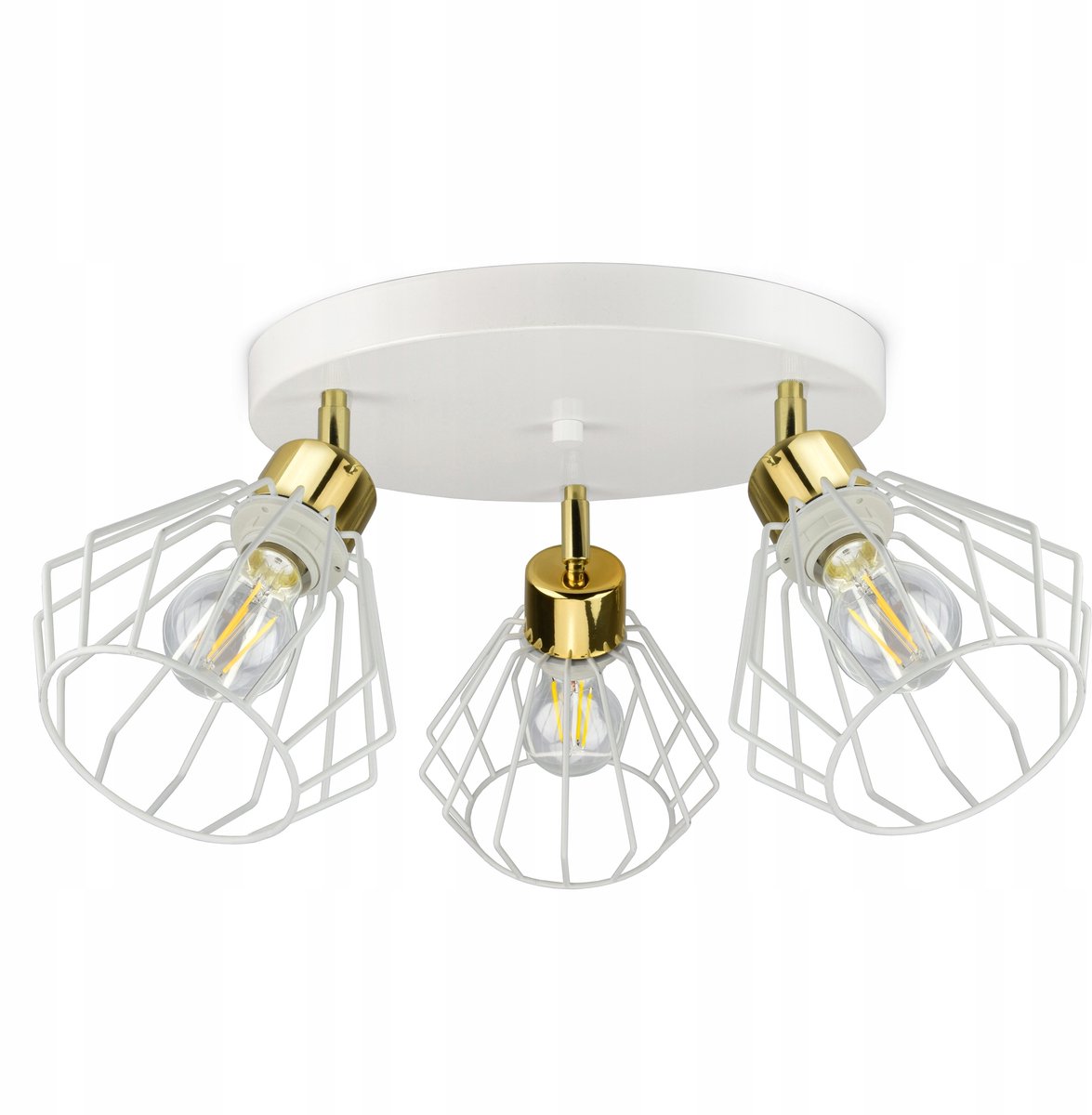 Glamour Plafondlamp Wit Goud LED - Direct Gemonteerd