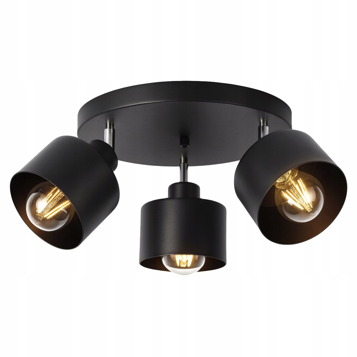 Zwarte Loft Hanglamp 3x E27 LED Plafondlamp Verstelbaar