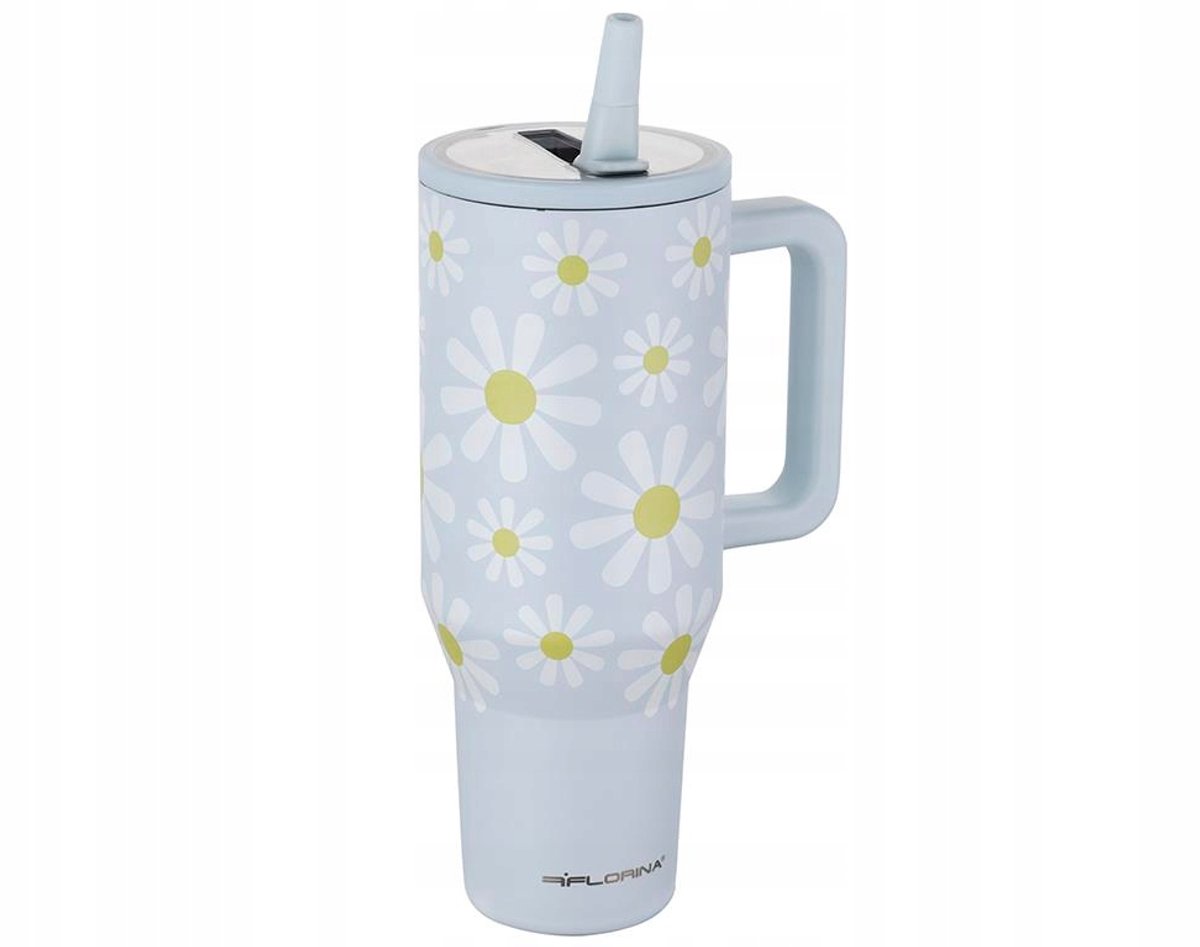 Florina Power Thermosbeker 1.1L RVS met Rietje - Lekvrij