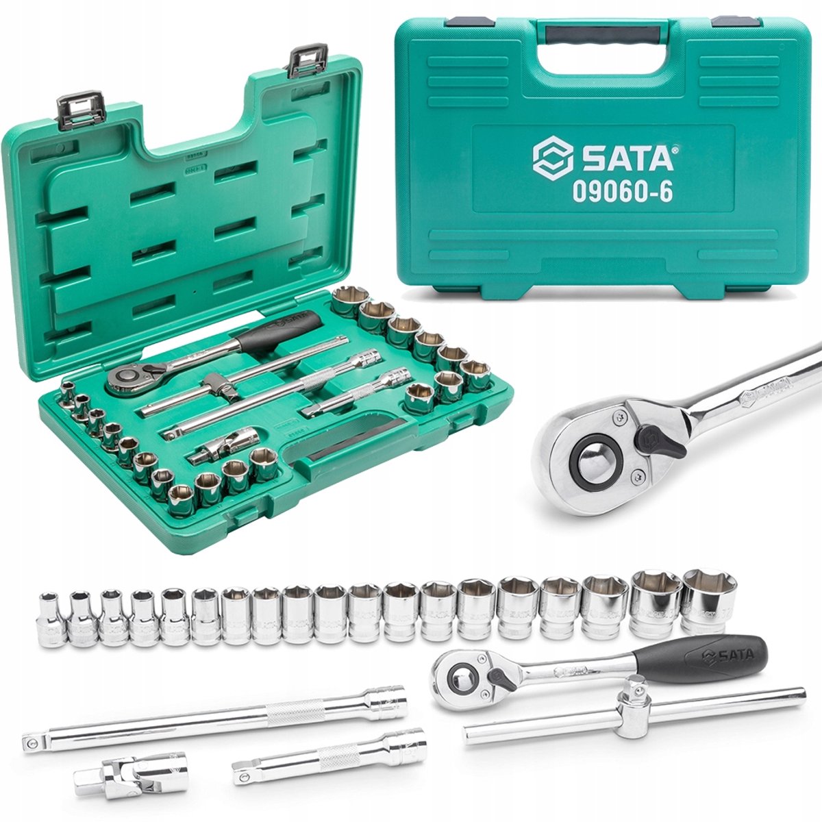 SATA Doppeldoppen Set 24 Delig CRV 1/2" - Professioneel Gereedschap