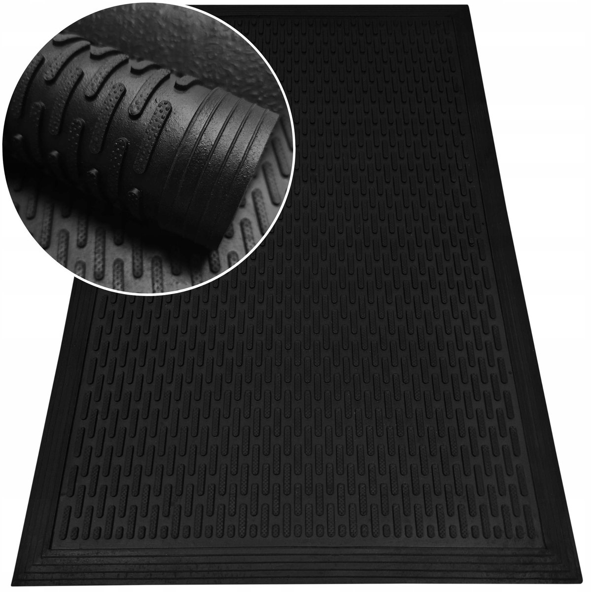 Rubberen Deurmat 60x90 cm - Buiten - Met Opstaande Rand