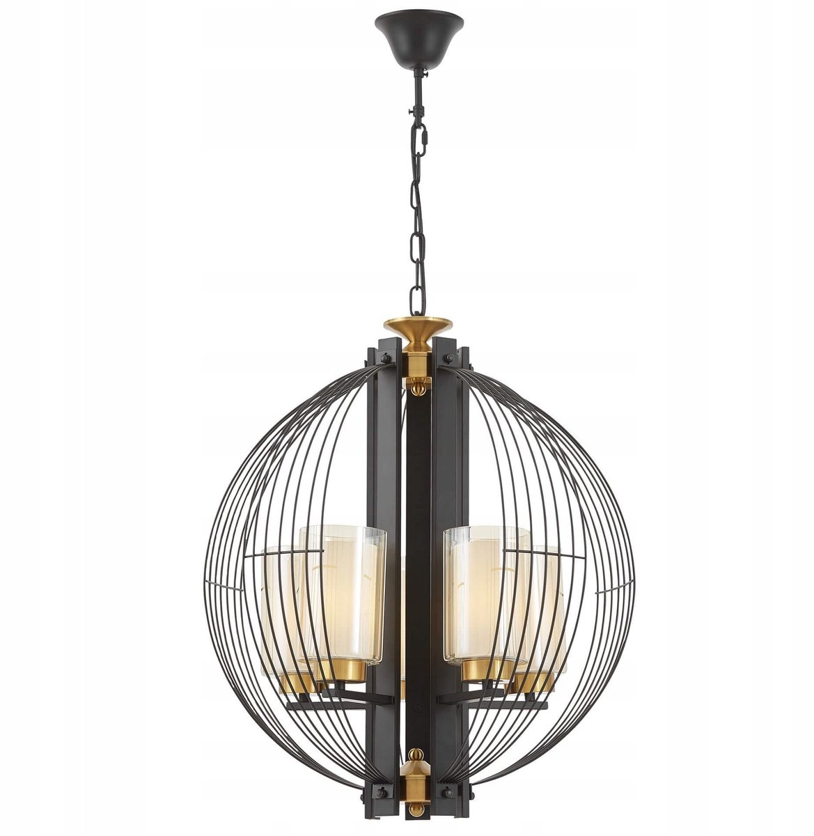 Lumina Deco Bridges Hanglamp Zwart Messing E27 5 Lichts