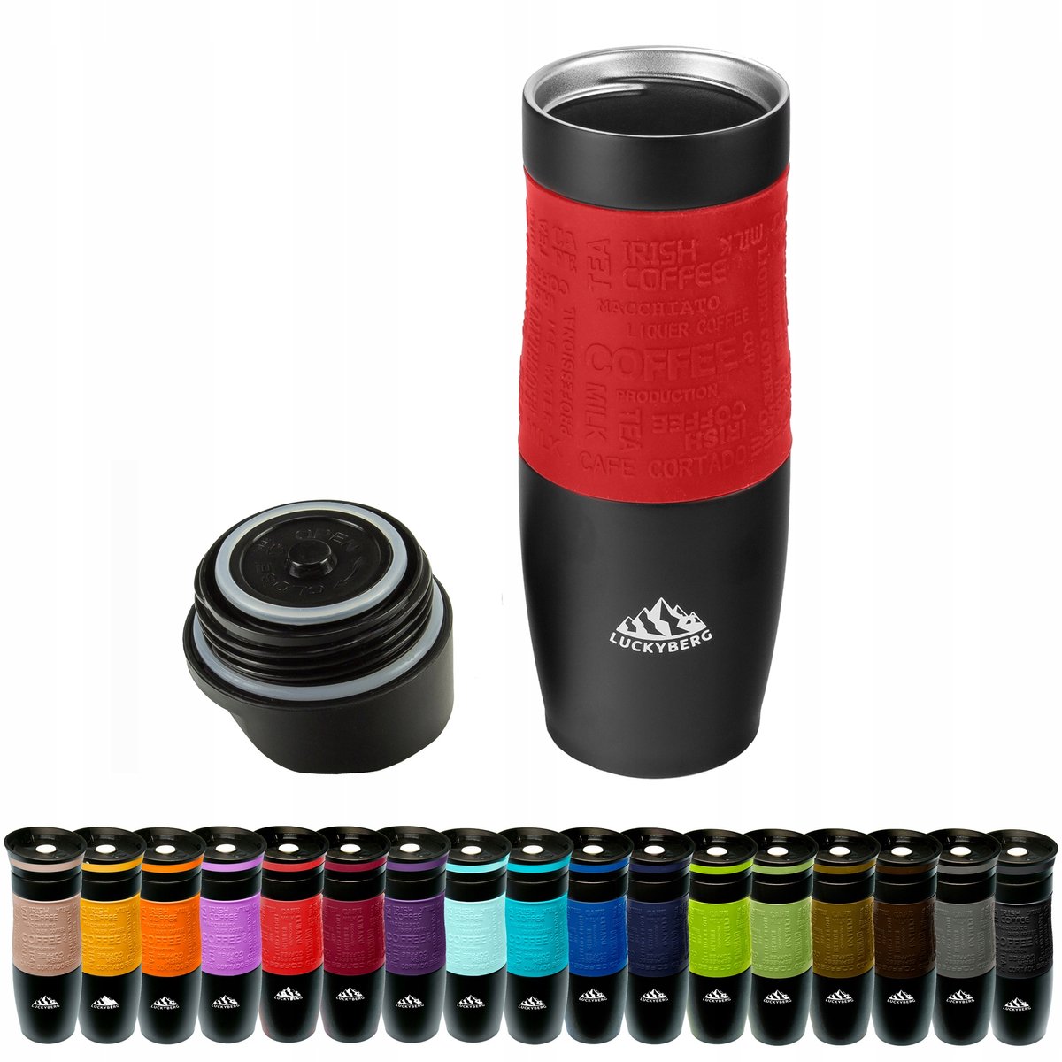 LUCKYBERG Thermosbeker 480 ml Rood - Houdt tot 6 uur warm