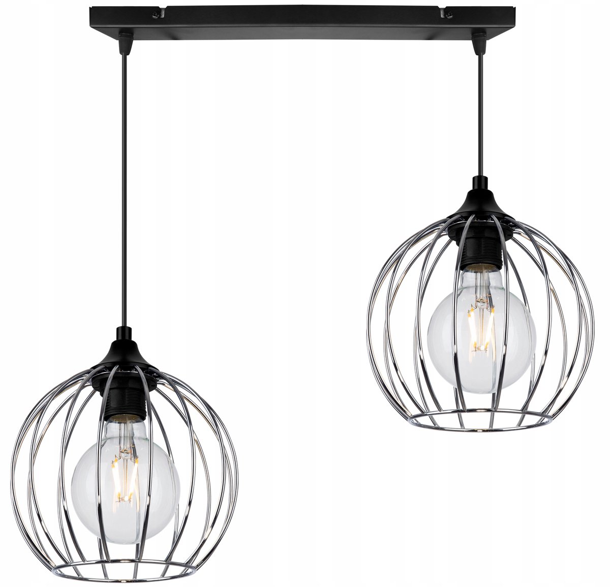 Hanglamp Metaaldraad Chroom LED E27 Verstelbaar 92cm