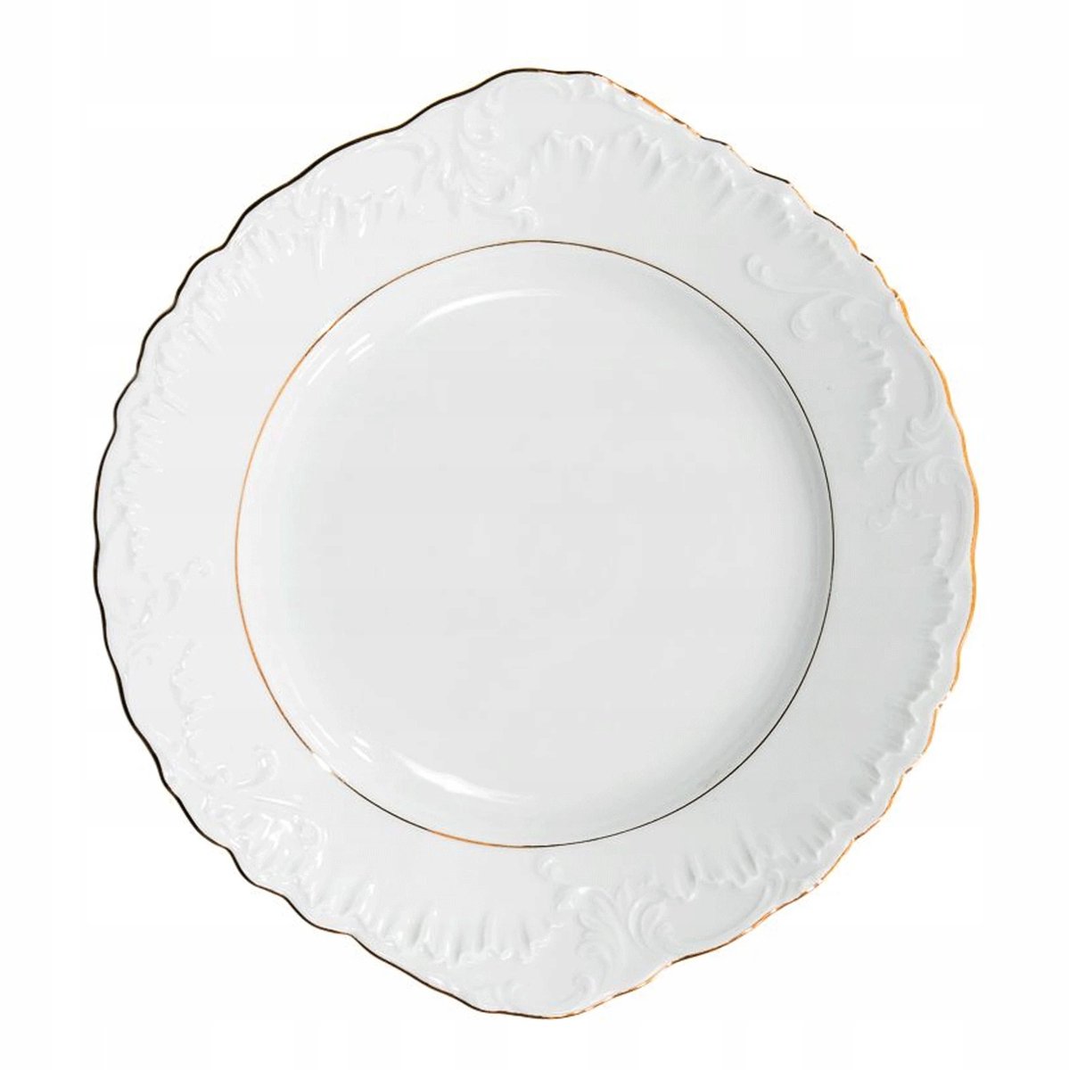 Ćmielów Rococo Złota Linia Taartbord 29 cm Porselein met Goud