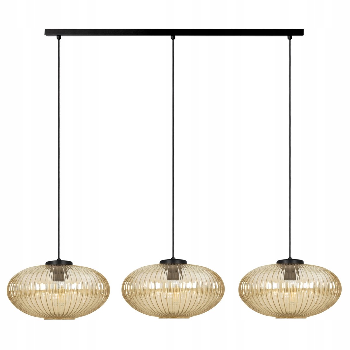 Kaja DROP K-5675 Hanglamp 3xE27 Amber/Zwart Metaal Glas