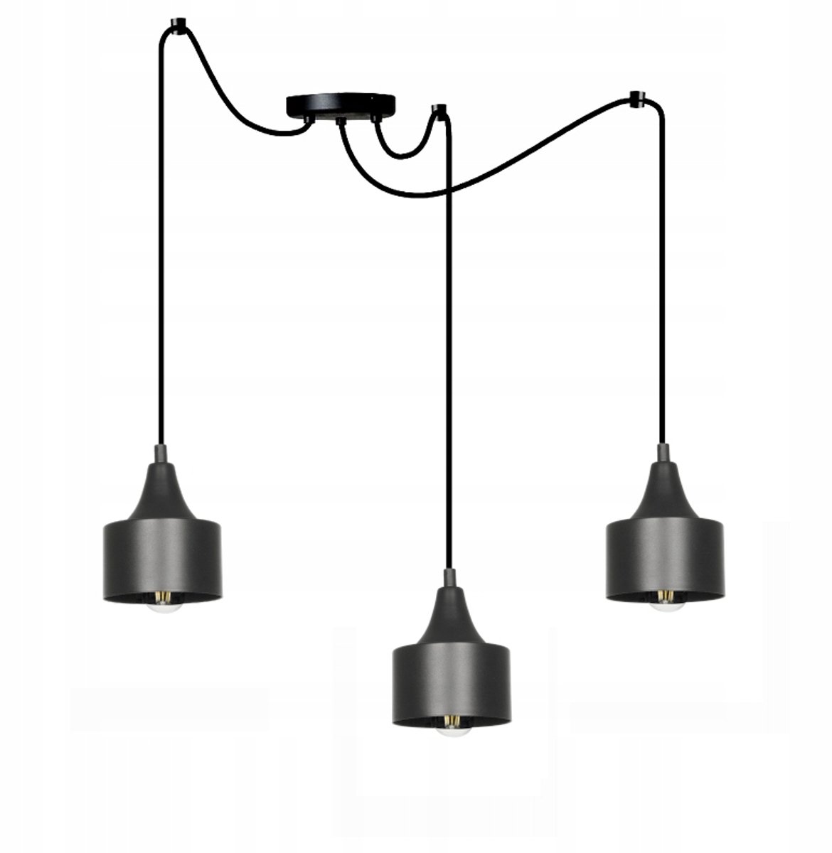 Moderne Tornado Hanglamp Zwart E27 3x60W