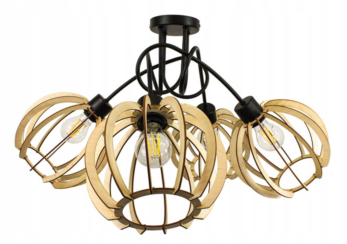 Loft Hanglamp Zwart Metala 4x EN Cogorming