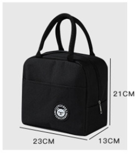 EXCITAT Lunchtas - Geïsoleerde lunchtas - Klein - voor school, kantoor, picknick - Zwart van Merkloos — afbeelding 2