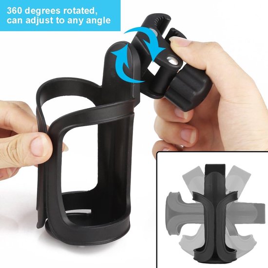 Drinkfleshouder - Bidonhouder -Bidonhouder fiets - Universele bekerhouder - Mountainbikes - Fiets - Universele bekerhouder voor fietsen - Trolleys of rollators - Snelle montage en demontage - Fietsaccessoires - Zwart - 1 stuk — afbeelding 3
