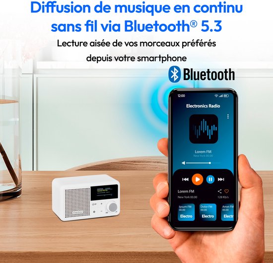 MEDION S66822 Radio Portable Mini Dab avec Bluetooth (Batterie Rechargeable, écran Couleur à