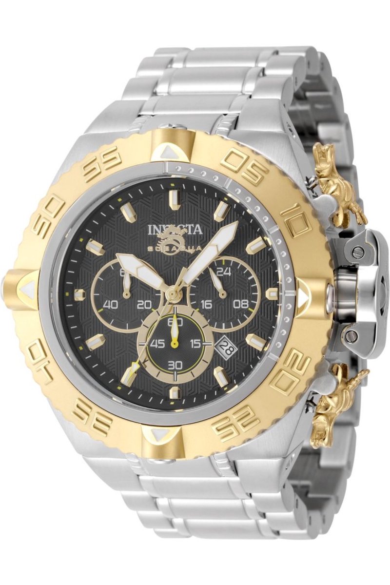 Invicta Subaqua - Noma IV 48195 Heren Horloge - Waterdicht - Analoog - Quartz Uurwerk - Roestvrij Staal met zwarte Wijzerplaat - 50mm