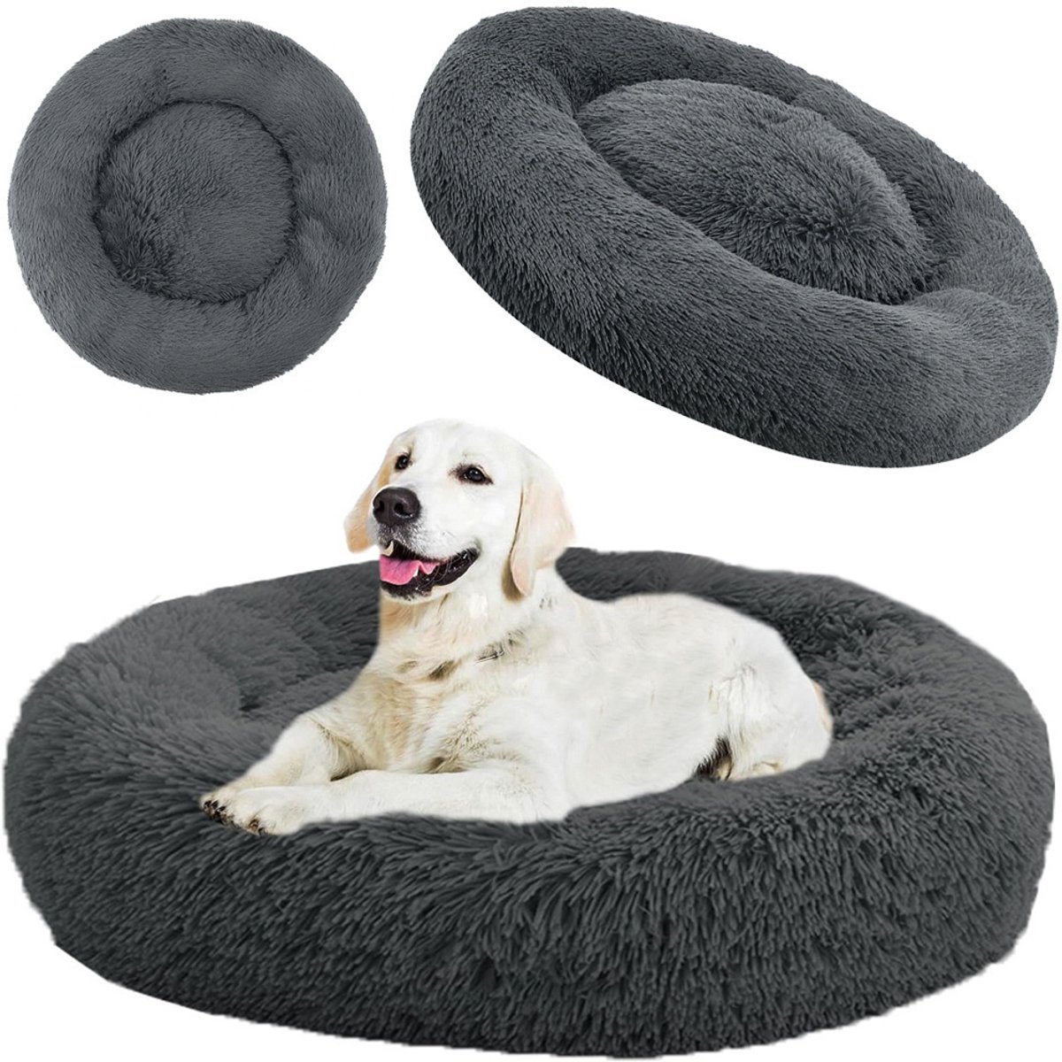 Ouyaying Serie - Plusz Hondenmand - 80cm - Donkergrijs - Antislip Onderkant