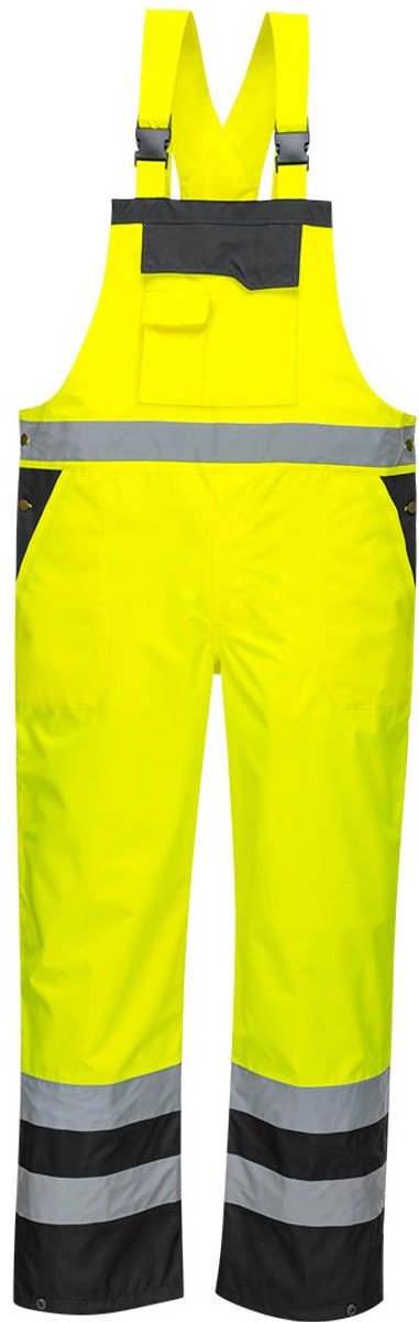 Portwest Twee Kleuren Amerikaanse Overall - Ongevoerd S488 - Geel/Zwart - XL