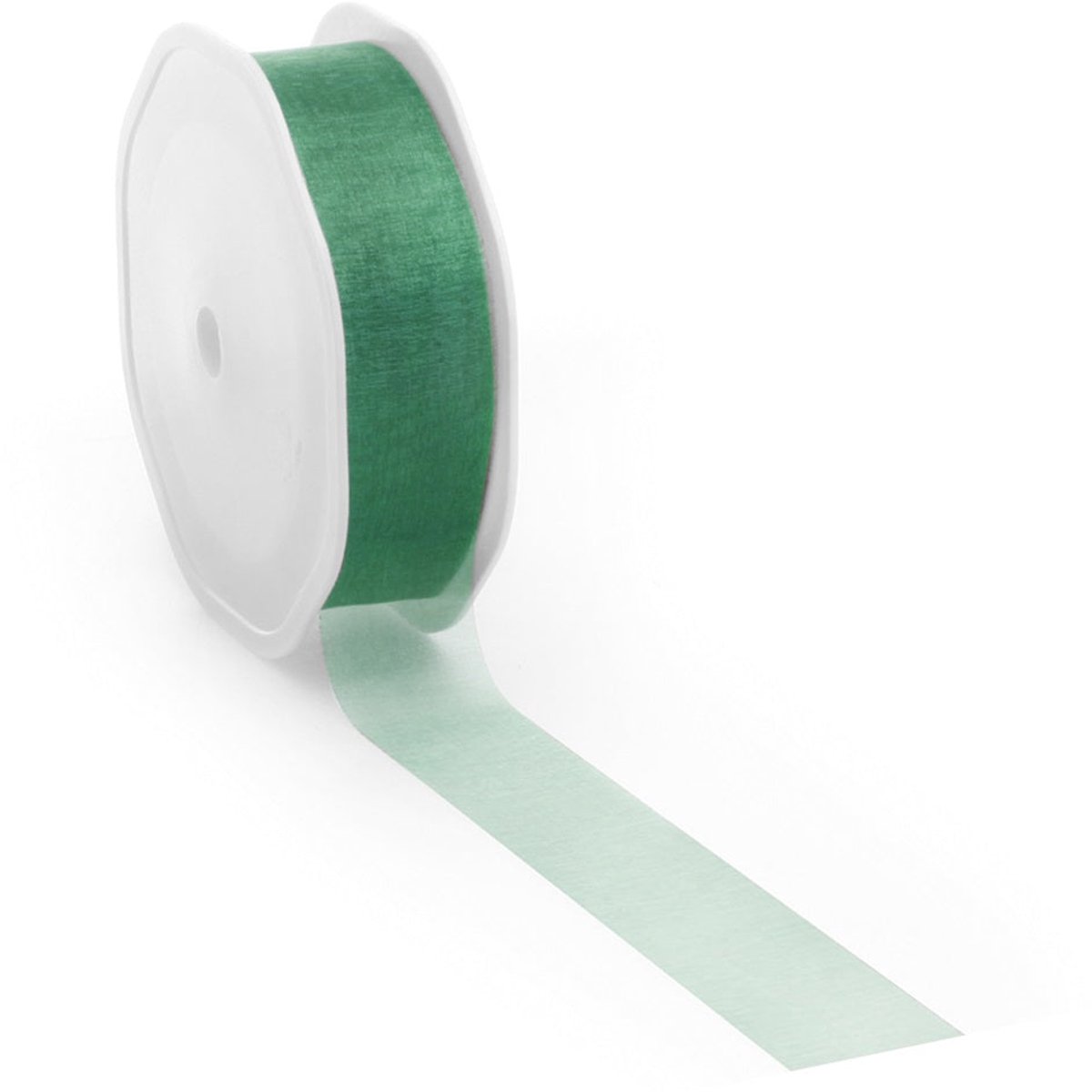Donkergroen voile lint – 25 mm × 25 m – voile