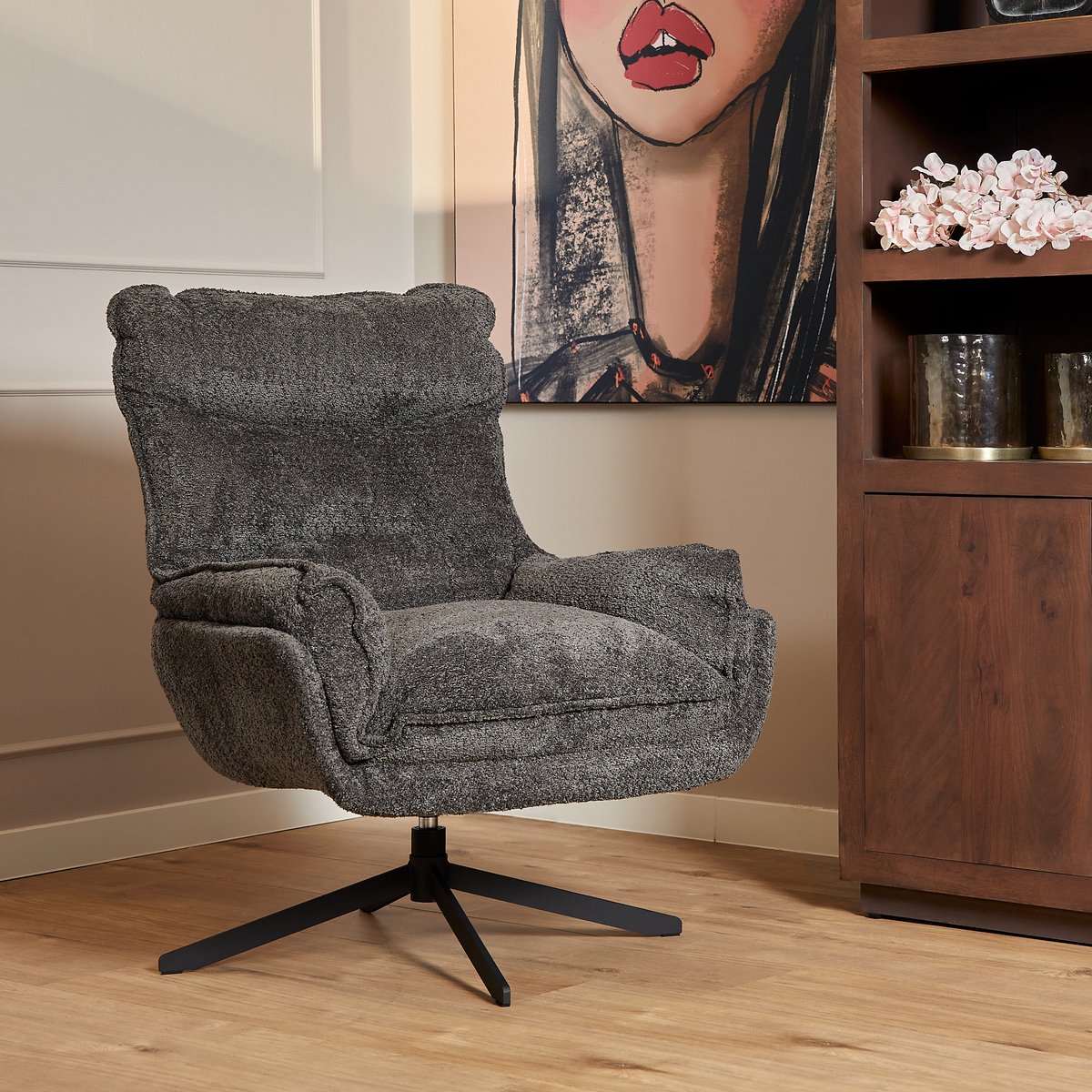 Starfurn - Fauteuil Vera - Grijs - 83x115x59 cm