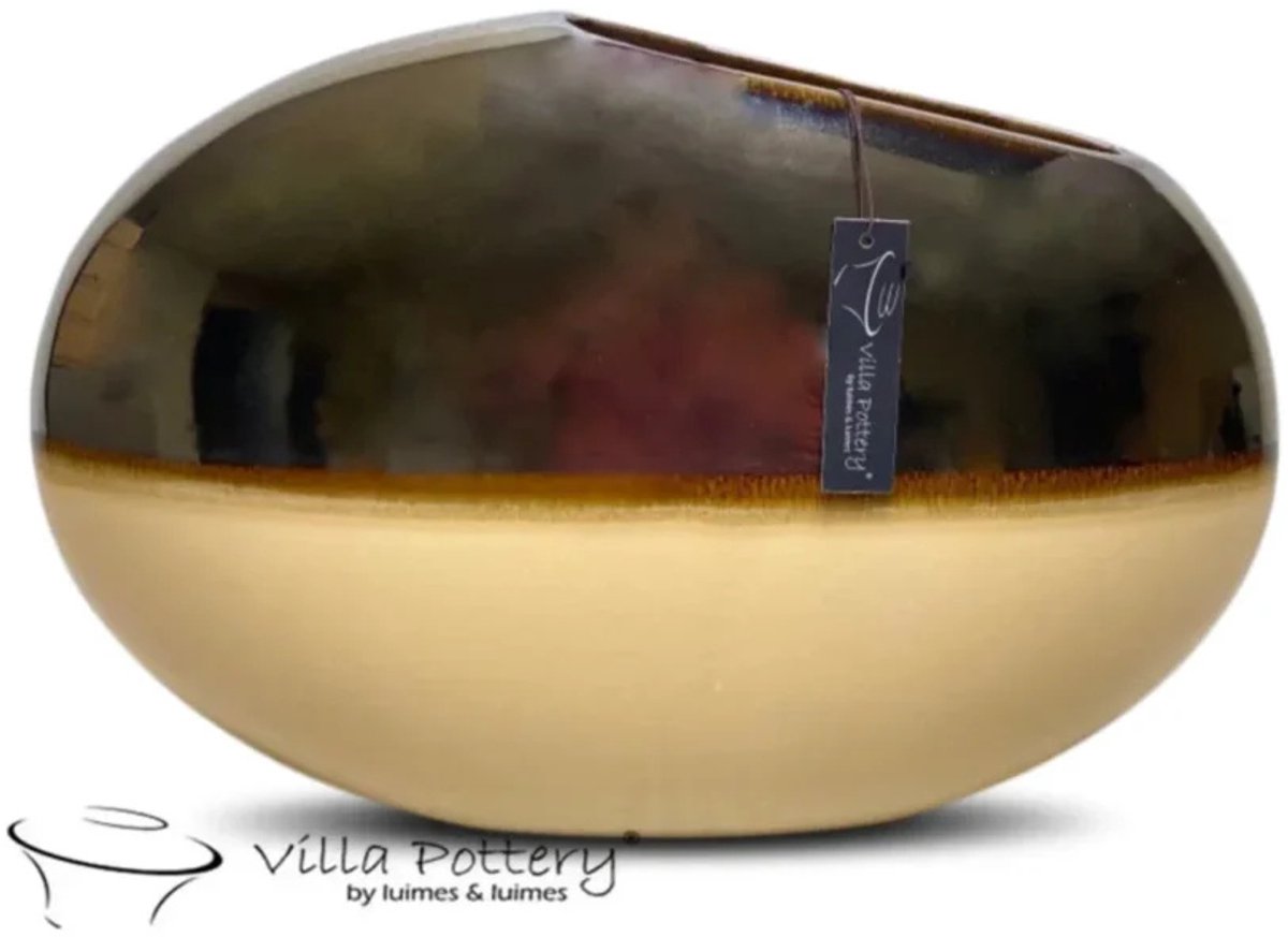 Villa Pottery Andes Duo Goud Cream 25x32