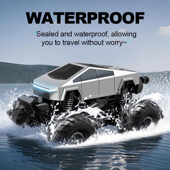 YAR - Mini Cybertruck RC Auto avec station de charge - Design innovant - Voiture électrique avec éclairage - Pour Enfants - Wit