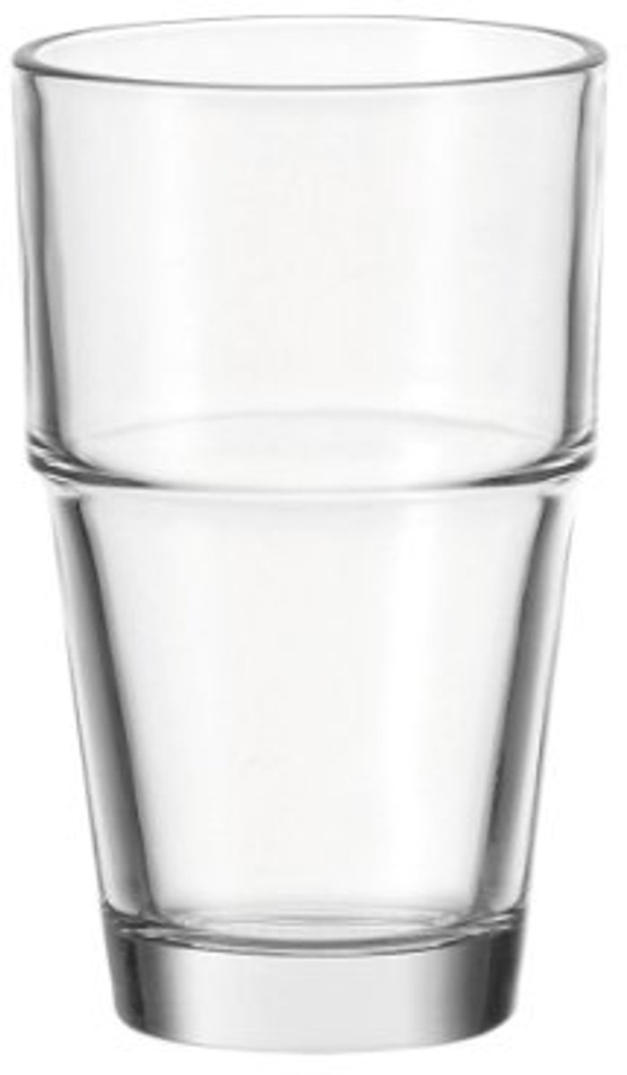 Set van 6 stapelbare drinkglazen - vaatwasmachinebestendig 370 ml