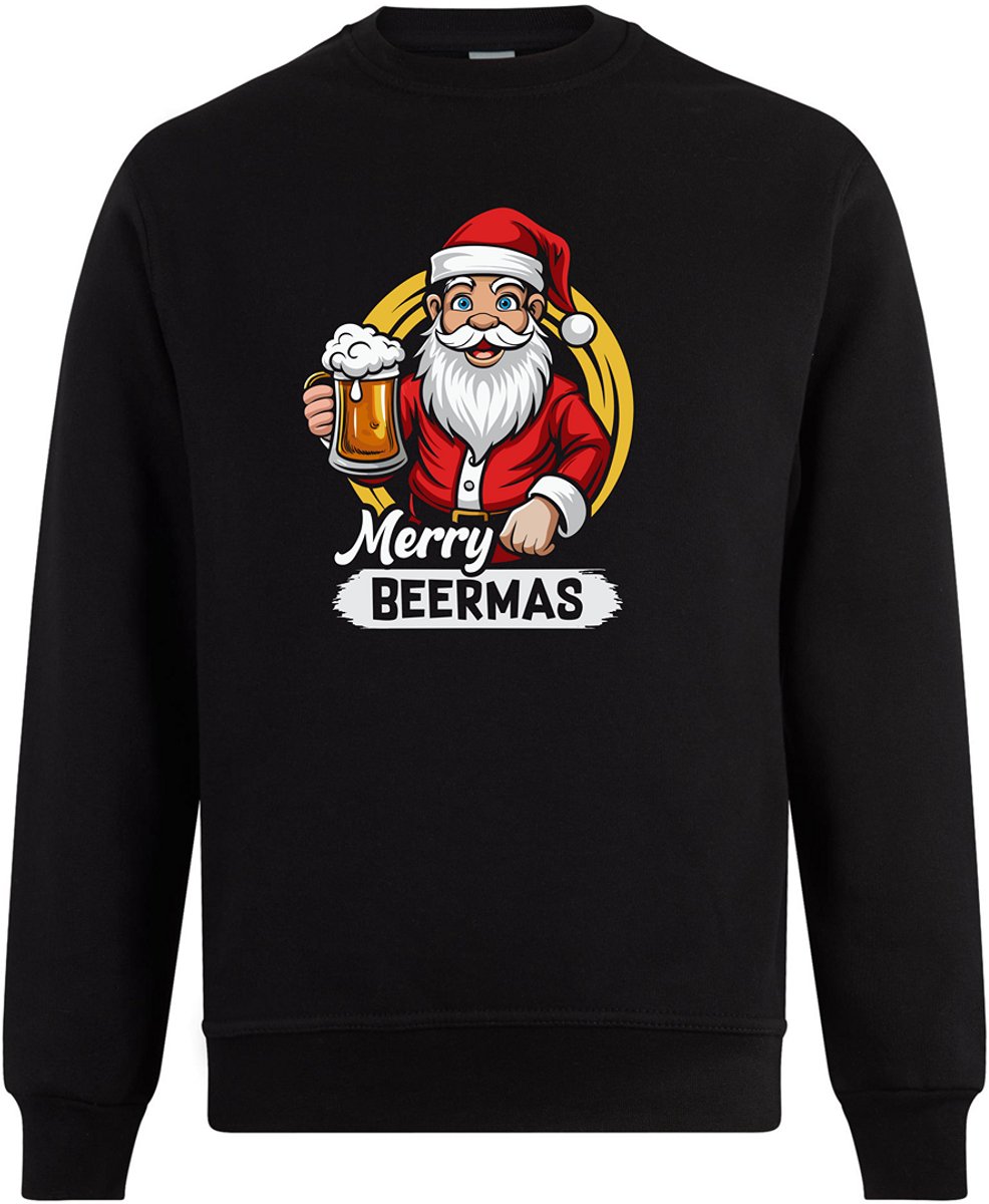 Merry Beermas trui - Unisex - Kerst - Christmas - Feestdagen - Kersttrui - Grappige trui - Kerstman - Foute kersttrui - Kerst outfit - Maat S
