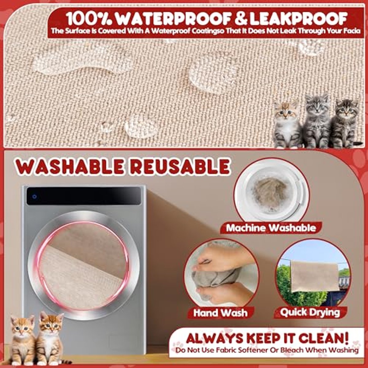 Waterdichte Krabbescherming voor Bank - Meubelbescherming tegen Honden en Katten - 380x180cm