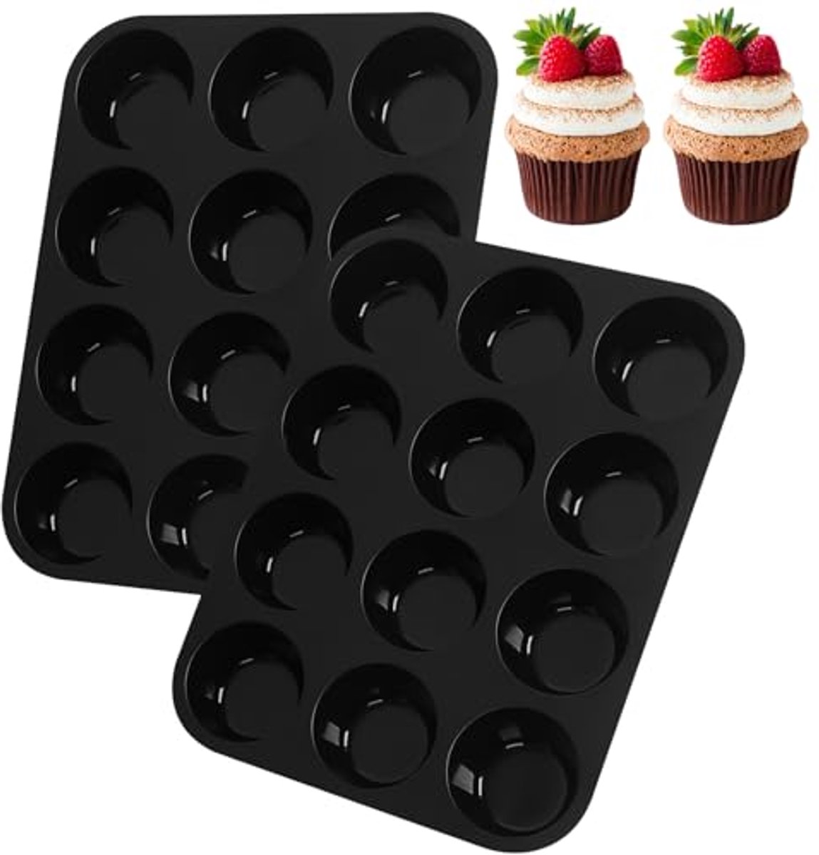 Siliconen Muffinvorm voor 12 Muffins - Temperatuurbestendig van -40 °C tot 230 °C