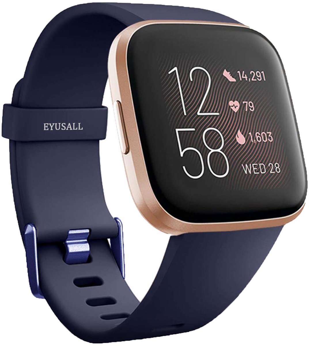 EYUSALL Silicone Horlogeband voor Fitbit Versa/2/Lite - 22 mm - Comfortabel - Anti-Slip - Heren en dames