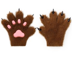 Wolf claw handschoenen - faux fur pussy lucy handschoenen warm in de winter cosplay verkleedpartijen kostuum accessoires