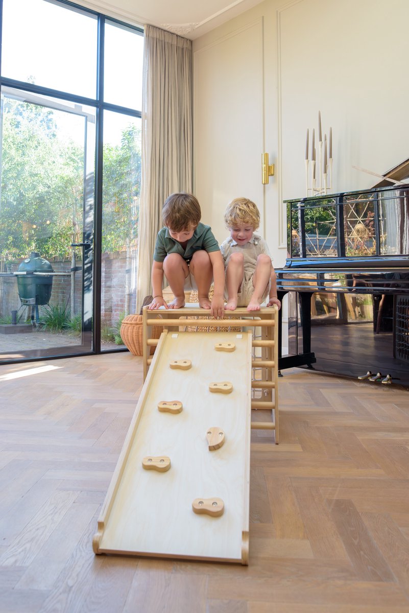 Babiem® Ben - Glijbaan - Bevordert Fysieke Ontwikkeling - Klimrek - Houten Speelgoed - Vanaf 3 Jaar - 110 x 40 x 7 cm - Glijbaan Peuter - FSC Hout — afbeelding 3