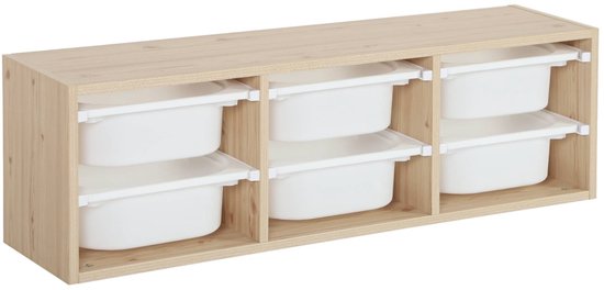 sweeek - Meuble de rangement pour enfants, 6 bacs en plastique